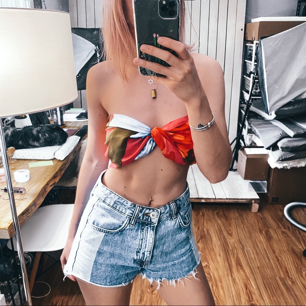 Adrienne Vittadini | Silk Bandeau Scarf Top